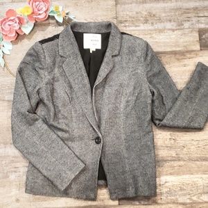 Anthropologie Lace-Back Gray Sweater Blazer